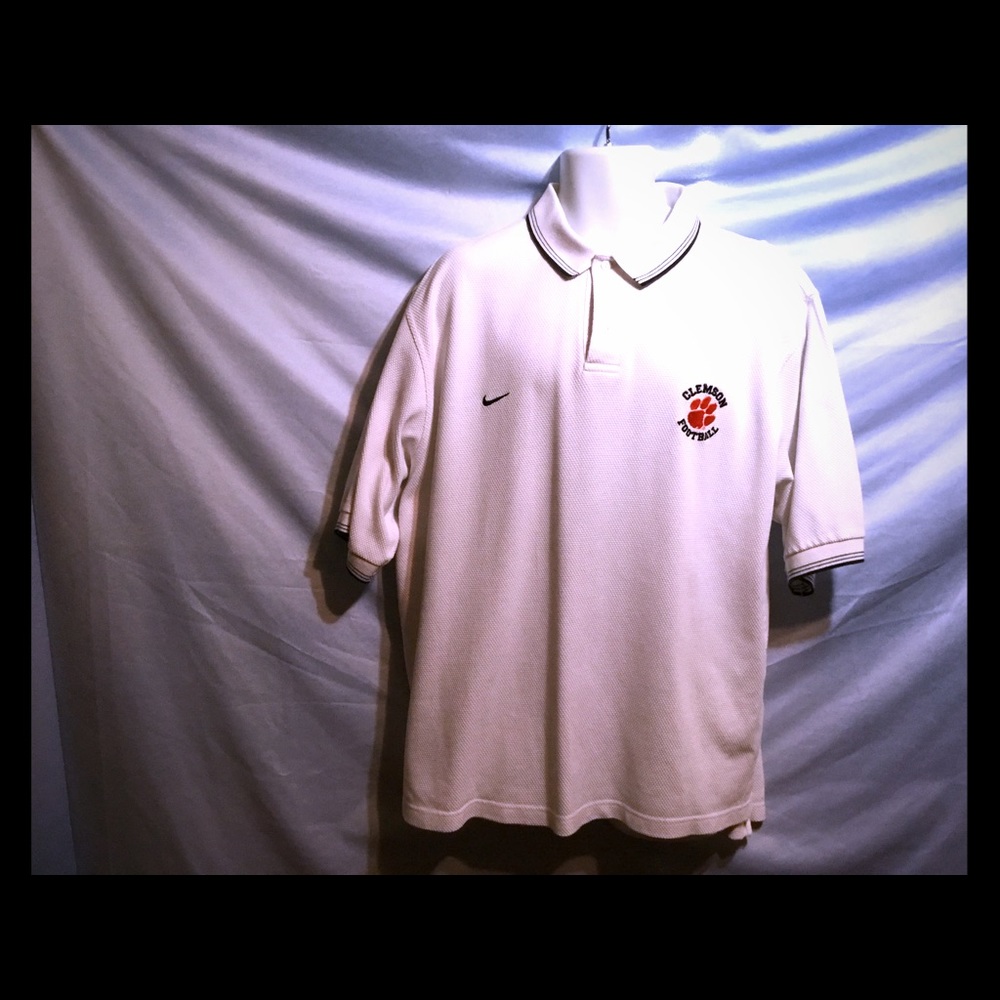 Nike Polo with Clemson football emblem